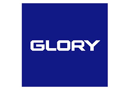 Blaues Logo mit dem Wort GLORY