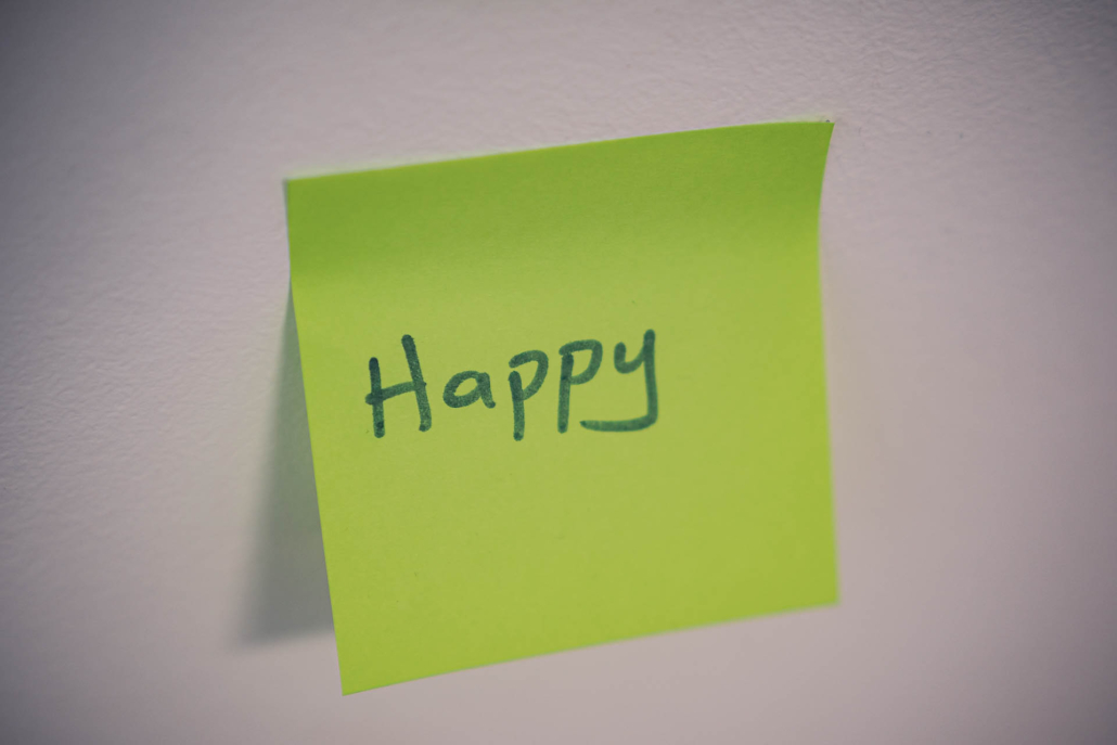 Postit mit Happy