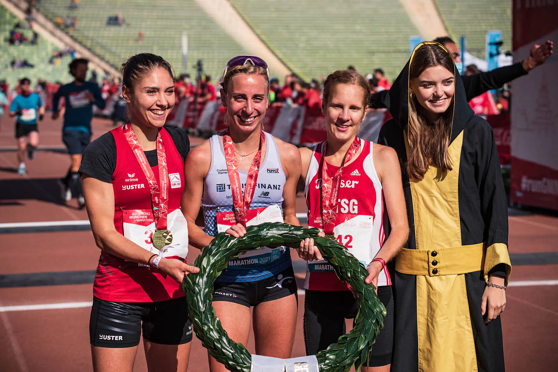 Siegerinnen, München Marathon, Olympiapark, Olympiastadion, Sportfotos, Reportage,