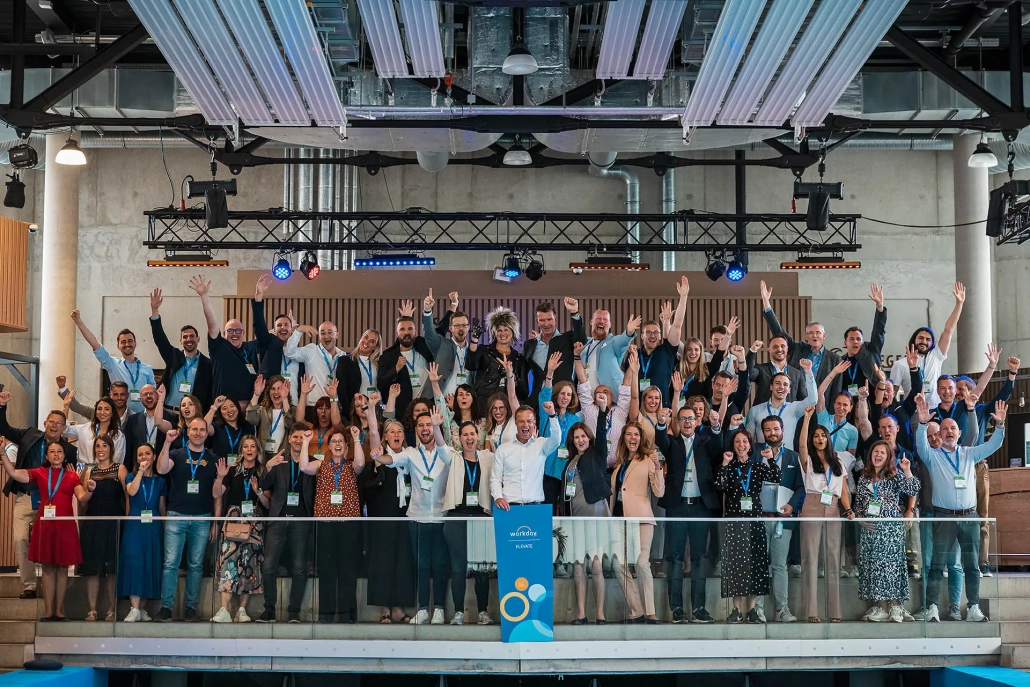 Workday Elevate Event M&uuml;nchen, Eventfotografie, Teamfoto