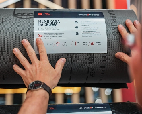 Dachmembran mit technischen Informationen